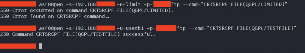 Limited users can’t execute commands over FTP